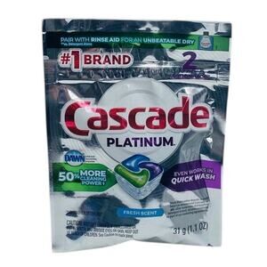 40 Bags Cascade Platinum Dishwasher Pods ActionPacs‎ Detergent Tabs Fresh Scent